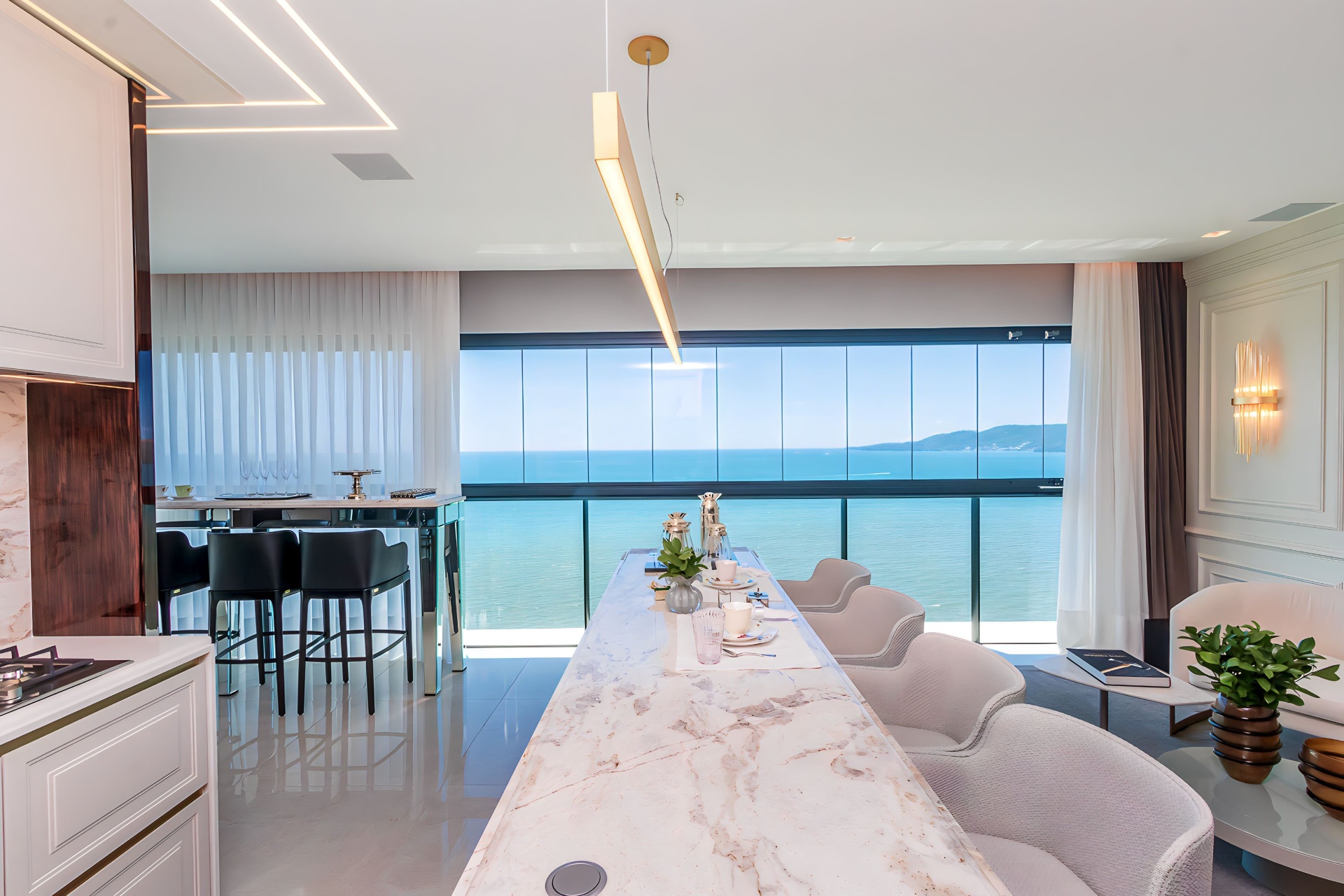 Fotografia de cozinha moderna em apartamento Balneário Camboriú - Fotografia imobiliária profissional